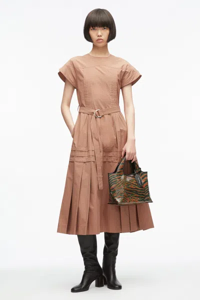 3.1 Phillip Lim Pleated Poplin Tulip Dress In Neutral