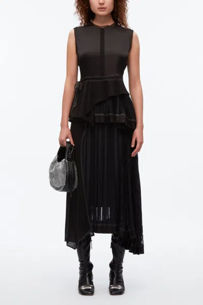 3.1 Phillip Lim Pleated Sleeveless Top In Black