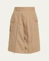 3.1 Phillip Lim Pleated Utility Skirt In Brown