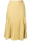 3.1 Phillip Lim Pleated Wool-blend Midi Skirt In Yellow