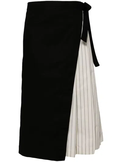 3.1 Phillip Lim Pleated Wrap Skirt In Ba001 Black