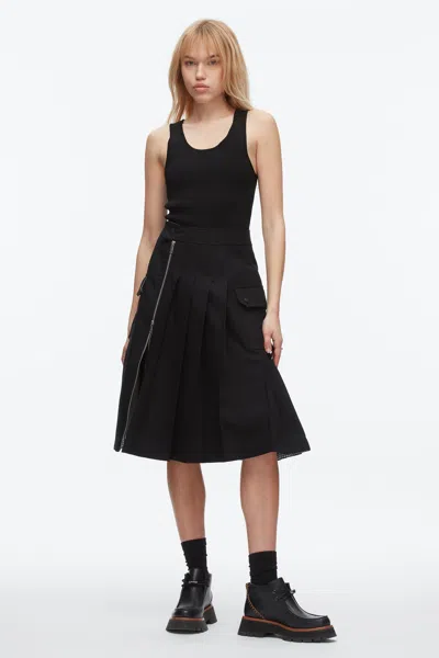 3.1 Phillip Lim Pleated Zip Utility Skirt In Black