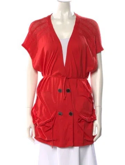 Pre-owned 3.1 Phillip Lim Plunge Neckline Sweater In Red