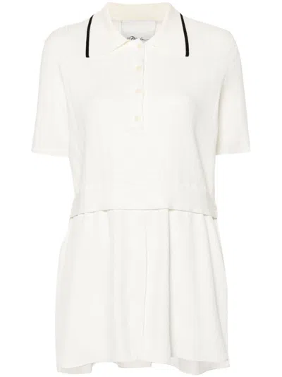 3.1 Phillip Lim Pointelle-knit Polo Shirt In Ivory