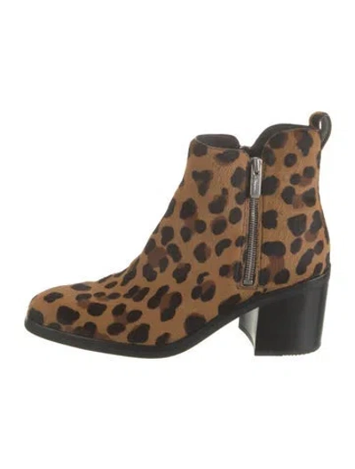 Pre-owned 3.1 Phillip Lim Ponyhair Animal Print Chelsea Boots In Brown