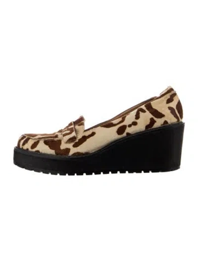 Pre-owned 3.1 Phillip Lim Ponyhair Animal Print Loafers In Multi