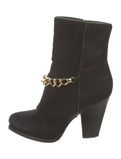 Pre-owned 3.1 Phillip Lim Ponyhair Chain-link Accents Boots In Black