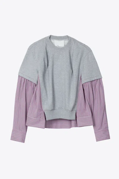 3.1 Phillip Lim Poplin Combo Sweatshirt In Multi