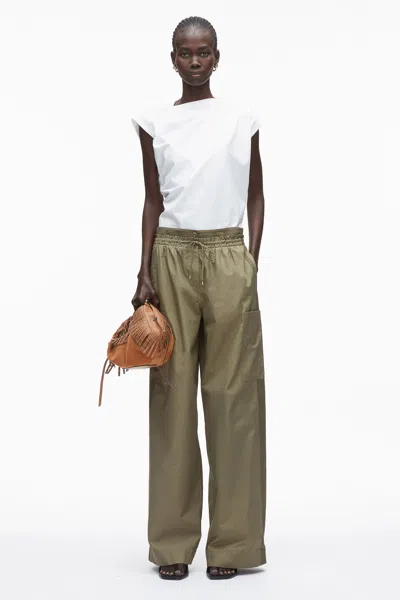 3.1 Phillip Lim Poplin Double Waistband Pant In Green