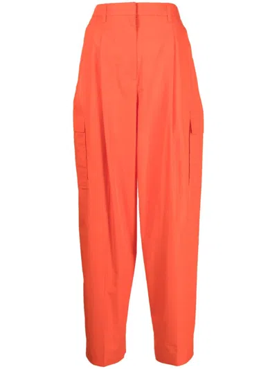 3.1 Phillip Lim Poplin-texture Cargo Trousers In Orange