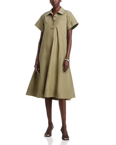 3.1 Phillip Lim Poplin Trapeze Midi Dress In Brown