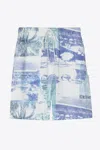 3.1 Phillip Lim Postcard Print Pull On Short In Blue