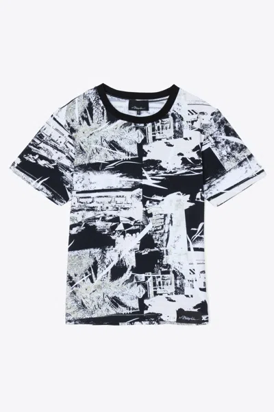 3.1 Phillip Lim Postcard Print T-shirt In Blk Multi