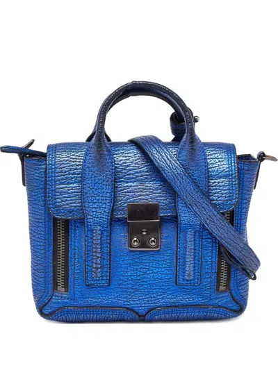 Pre-owned 3.1 Phillip Lim Textured Leather Satchel Bag In Blue