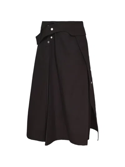3.1 Phillip Lim Press-stud Midi Skirt In Black