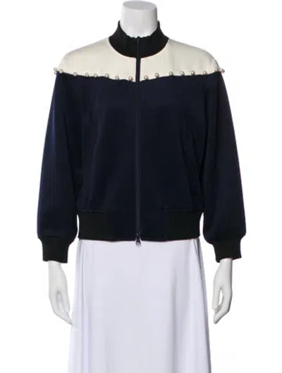 Pre-owned 3.1 Phillip Lim Printed Bomber Jacket In Blue