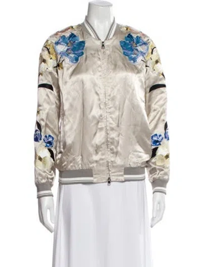 Pre-owned 3.1 Phillip Lim Printed Bomber Jacket In Grey