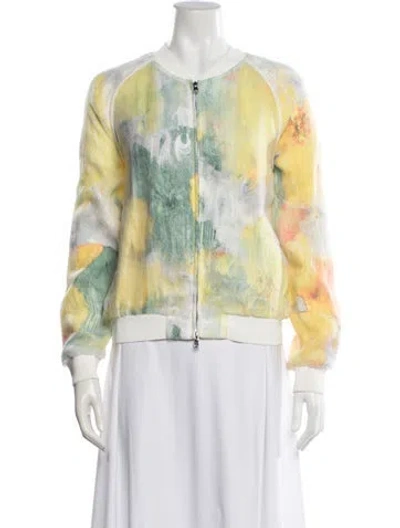 Pre-owned 3.1 Phillip Lim Printed Bomber Jacket In Yellow