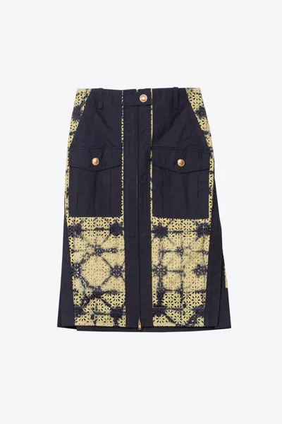 3.1 Phillip Lim Printed Broderie Anglaise Utility Skirt In Black