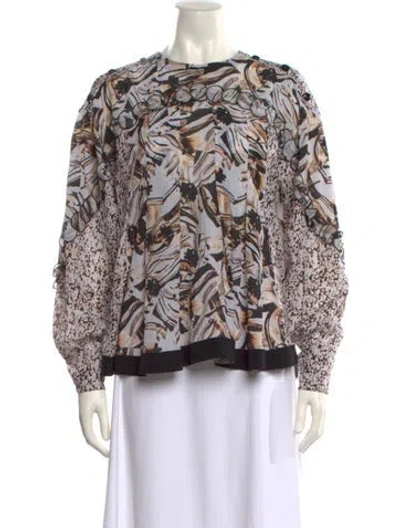Pre-owned 3.1 Phillip Lim Printed Crew Neck Blouse In Black