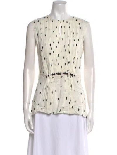 Pre-owned 3.1 Phillip Lim Printed Crew Neck Blouse In Neutral