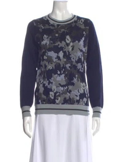 Pre-owned 3.1 Phillip Lim Printed Crew Neck Sweater In Blue