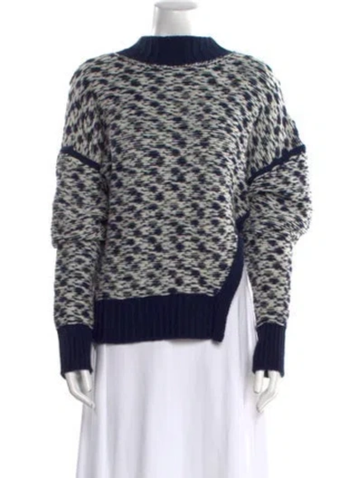 Pre-owned 3.1 Phillip Lim Printed Crew Neck Sweater In Blue