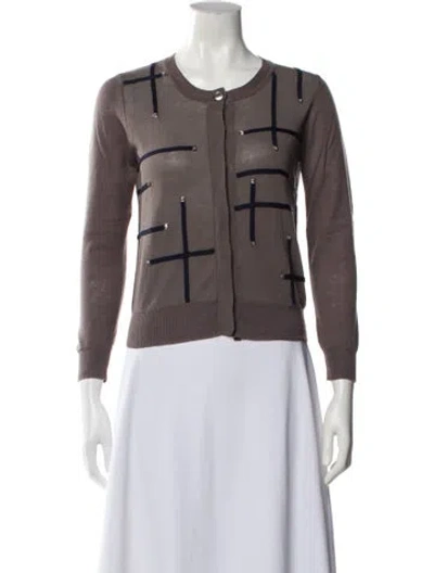 Pre-owned 3.1 Phillip Lim Printed Crew Neck Sweater In Brown