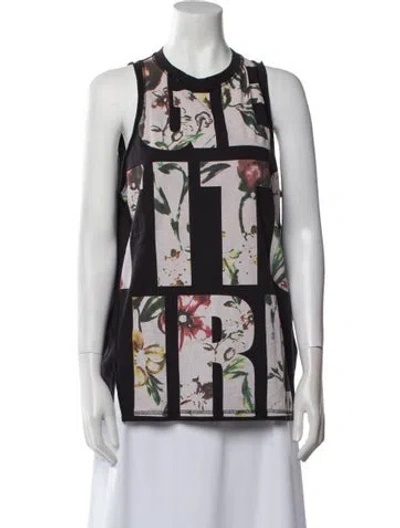 Pre-owned 3.1 Phillip Lim Printed Crew Neck Top In Black
