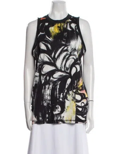 Pre-owned 3.1 Phillip Lim Printed Crew Neck Top In Black