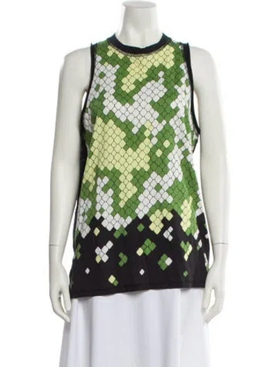 Pre-owned 3.1 Phillip Lim Printed Crew Neck Top In Green
