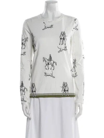 Pre-owned 3.1 Phillip Lim Printed Crew Neck Top In Neutral