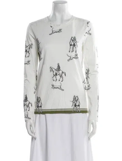 Pre-owned 3.1 Phillip Lim Printed Crew Neck Top In Neutral