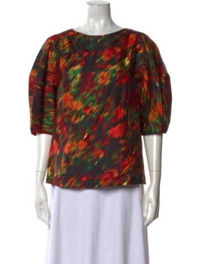 Pre-owned 3.1 Phillip Lim Printed Crew Neck Top In Red