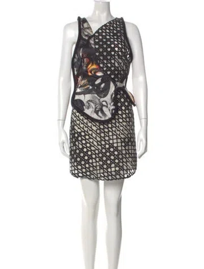 Pre-owned 3.1 Phillip Lim Printed Mini Dress In Black