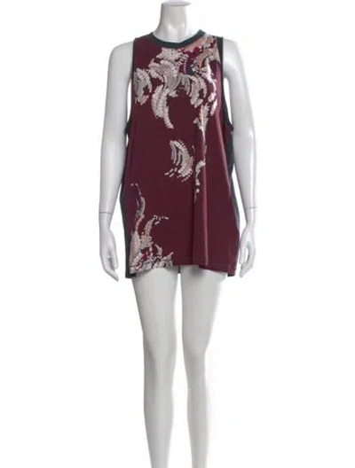 Pre-owned 3.1 Phillip Lim Printed Mini Dress In Burgundy