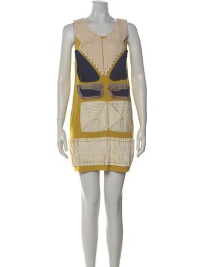 Pre-owned 3.1 Phillip Lim Printed Mini Dress In Yellow