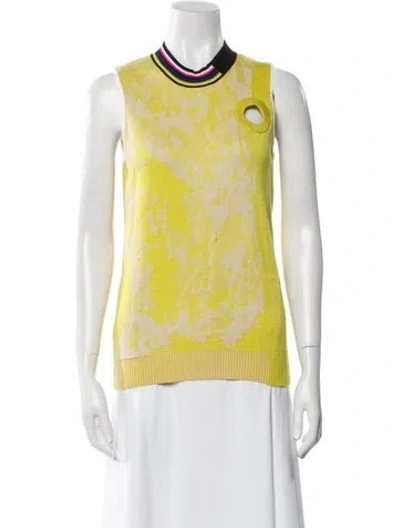 Pre-owned 3.1 Phillip Lim Printed Mock Neck Top In Yellow