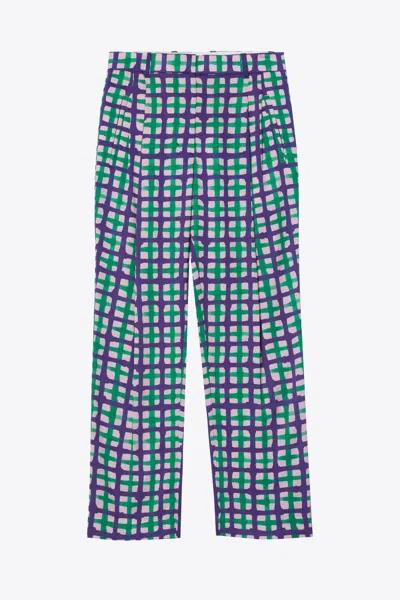 3.1 Phillip Lim Printed Satin Straight Leg Trouser In Blue