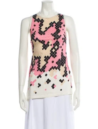 Pre-owned 3.1 Phillip Lim Printed Scoop Neck Top In Neutral