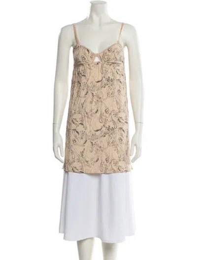 Pre-owned 3.1 Phillip Lim Printed Square Neckline Tunic In Neutral