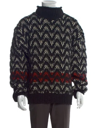 Pre-owned 3.1 Phillip Lim Printed Turtleneck Pullover In Black
