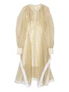 3.1 Phillip Lim Puff-sleeve Checked Midi Dress In Gold
