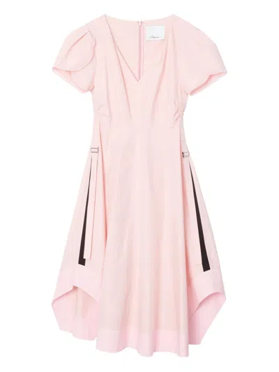 3.1 Phillip Lim Puff-sleeve Drawstring Dress In Pink