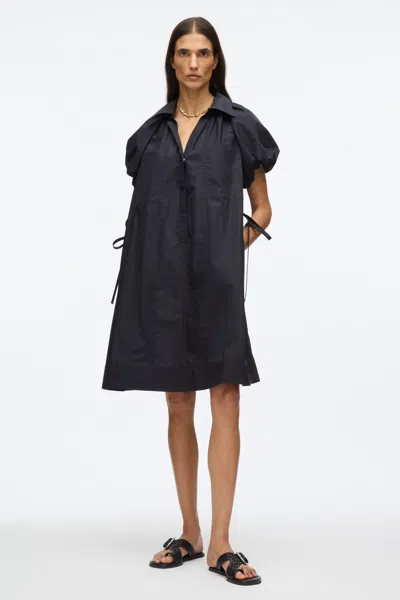 3.1 Phillip Lim Puff Sleeve Short Shirt Dress In Midnight