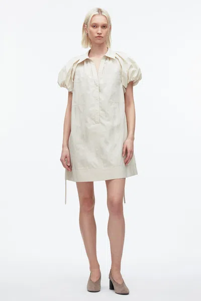 3.1 Phillip Lim Puff Sleeve Short Shirt Dress In Stone