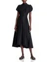 3.1 Phillip Lim Puff Sleeve Side Tie Flare Dress In Black