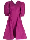 3.1 Phillip Lim Puff Sleeve V-neck Mini Dress In Purple