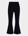 3.1 Phillip Lim Compact Rib Pull-on Crop Kick Flare Pants In Midnight