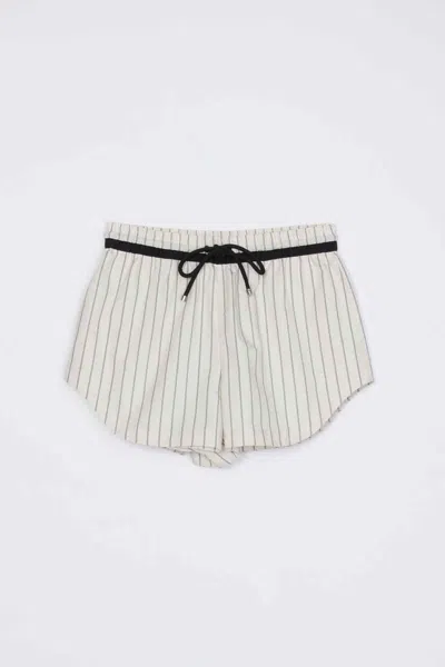 3.1 Phillip Lim Pull-on Pinstripe Shorts With Curved Hem In White